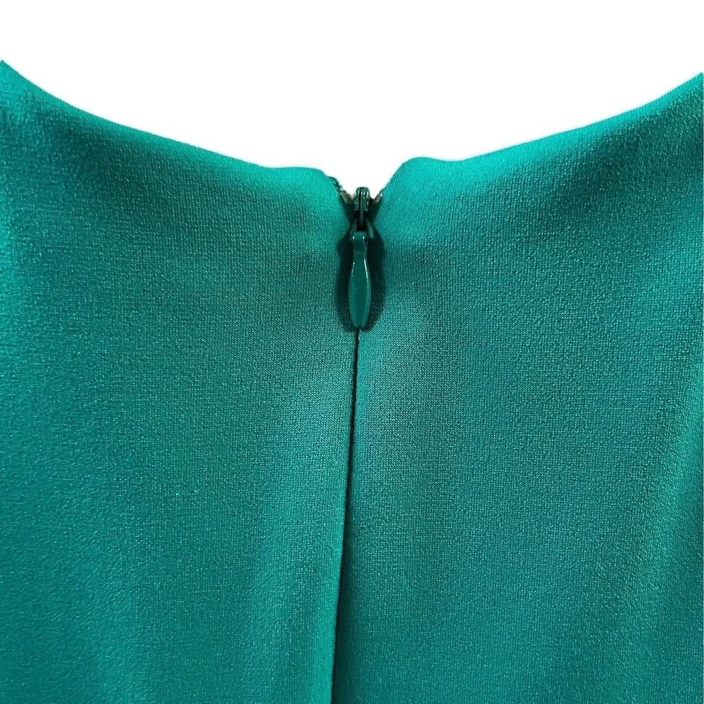 Calvin‎ Klein Shift Dress Womens 6 Green Gold Chain Detail Sleeveless V-Neckline - Picture 5 of 10
